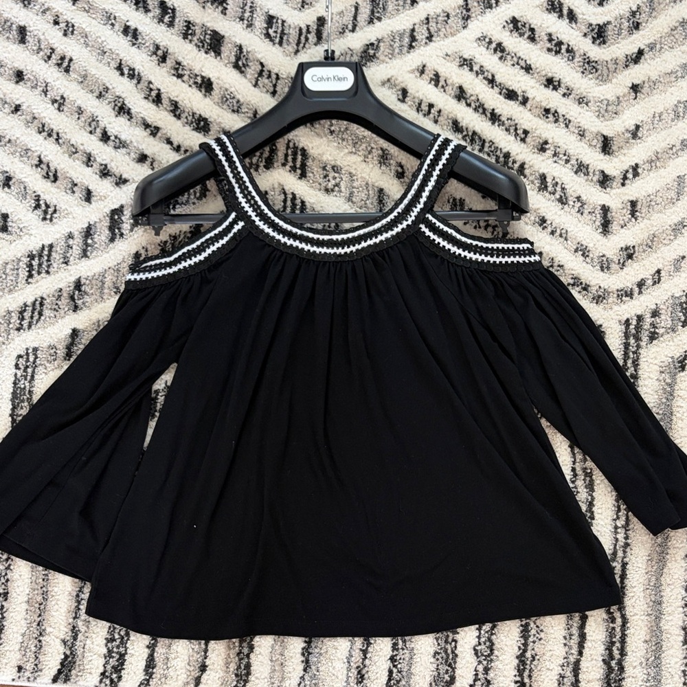 Black Cold Shoulder Blouse